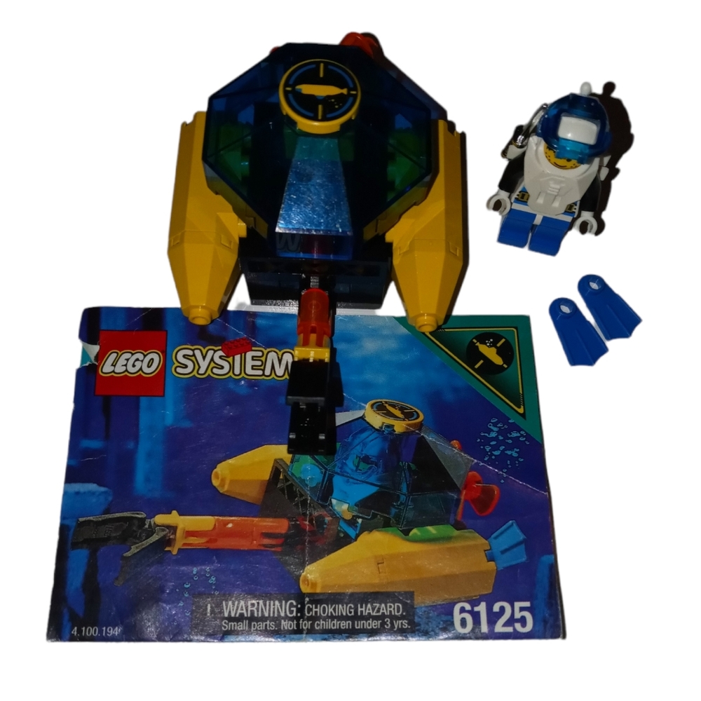Vintage Lego Aquanauts Lego System 6125 Sea Sprint 9 100% Complete w/ Manual